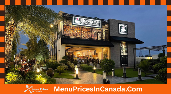Second Cup cafe menu with prices in canada
