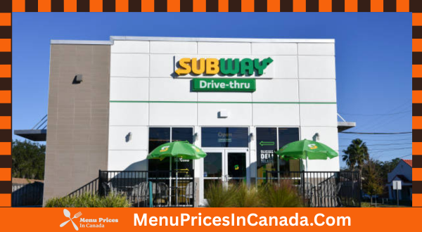 Subway menu with prices in Canada