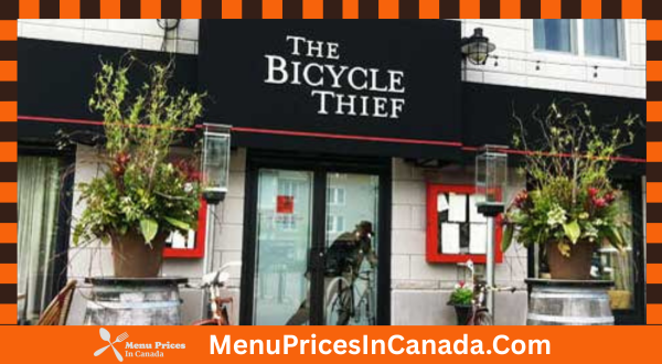 Bicycle Thief Menu With Prices In Canada