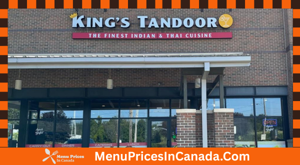 King Tandoori Menu With Prices In Canada
