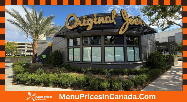 Original Joe's Menu With Prices In Canada