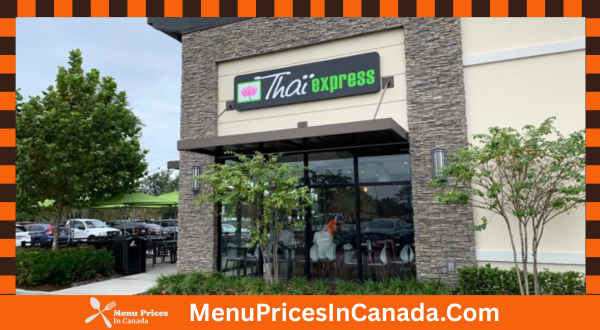 Thai Express Menu With Prices In Canada