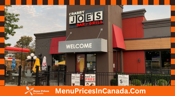 Crabby Joe's Menu Prices In Canada