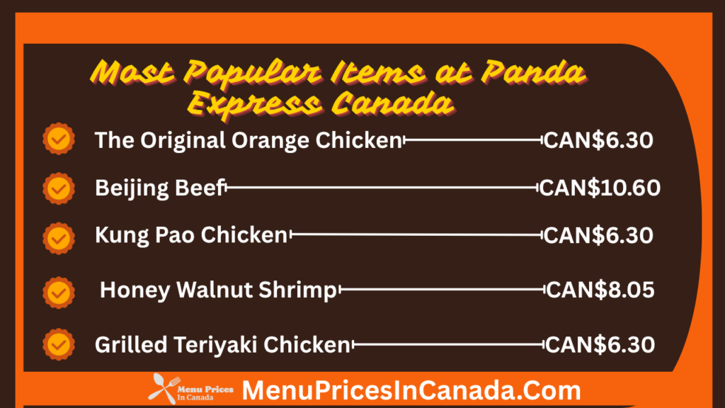 Most Popular Menu Items at Panda Express Canada